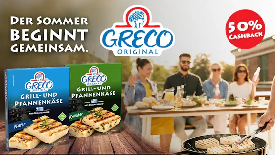 Scondoo: 50% Rabatt auf Greco Grill- und Pfannenkäse