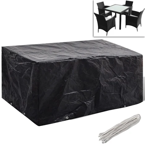 vidaXL Gartenmöbel-Abdeckung 4 Personen Poly Rattan 8 Ösen 180 x 140cm