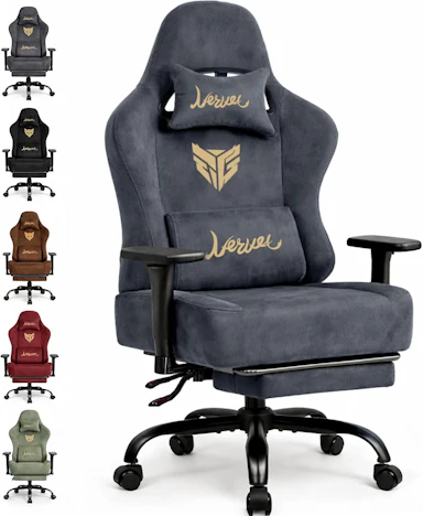 Gaming Stuhl mit Fußstütze für 99,99€ statt 899,99€ – Stoff/Wildleder, 3D-Armlehnen & bis 200 kg