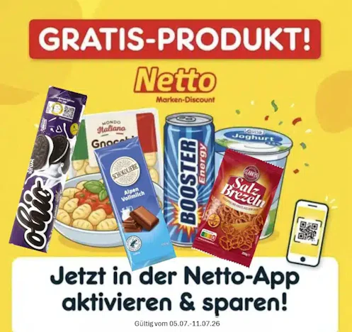 Netto APP: Gratis Riegel Vegan Almond Cookies, Booster u.a.