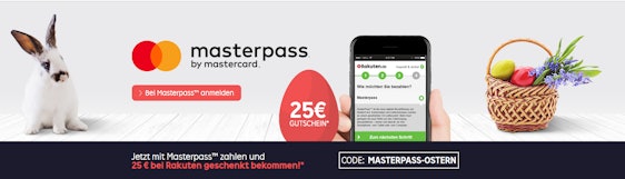 25€ Rabatt ab 80€ MBW bei Rakuten - bei Zahlung mit Masterpass