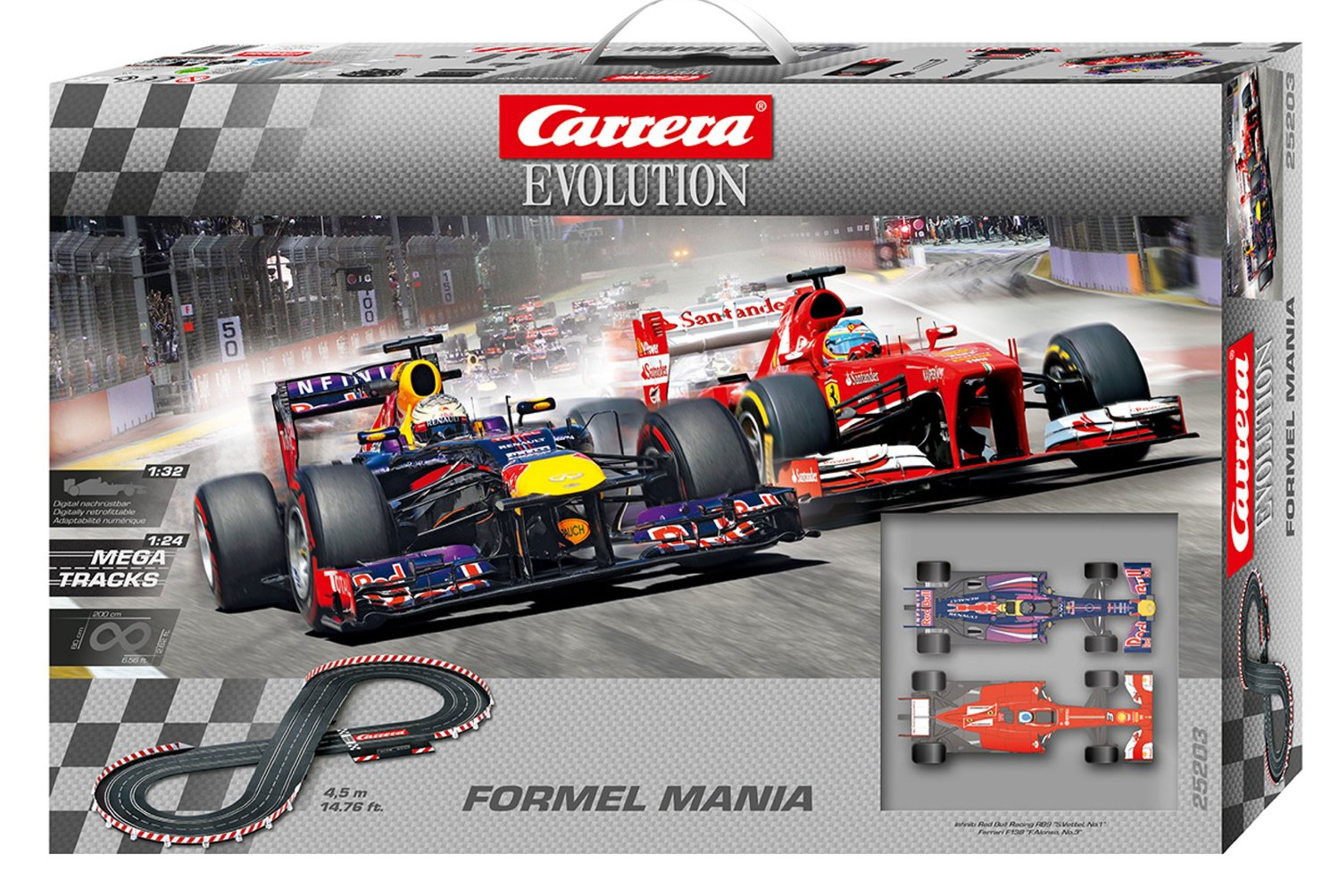 Carrera Evolution Formel Mania für 53€ – analoge Carrera-Bahn mit Formel 1-Fahrzeugen