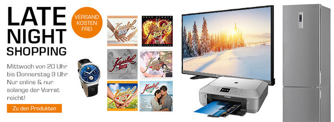Saturn Late Night Shopping in der Übersicht - z.B. Canon Pixma MG5655, 3-in-1 Tinten-Multifunktionsgerät für 59,99€