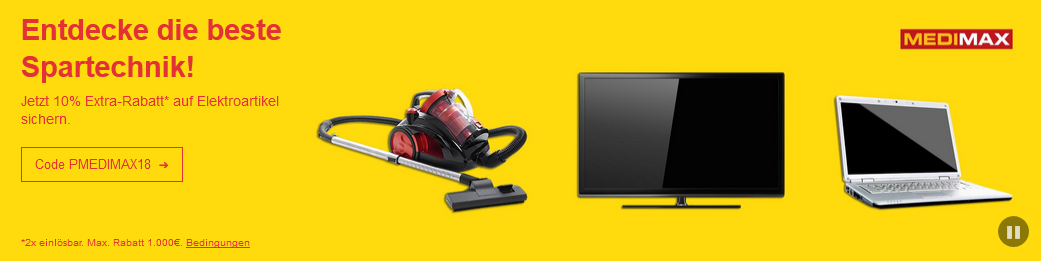 10% Rabatt auf das Medimax-Sortiment bei eBay - z.B. Microsoft Surface Pro Signature Type Cover für 85€