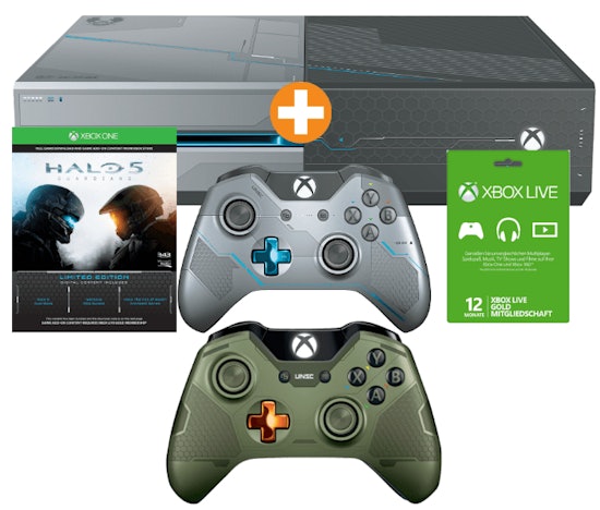 Xbox One Halo Bundle für 303€ - 1TB Konsole im Halo-Design + 2x Halo 5 Controller + Halo 5 mit DLC + 12 Monate Xbox Live Gold