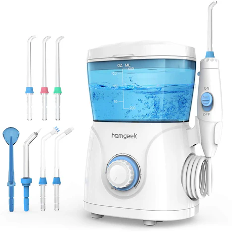 Elektrische Munddusche Professionelle Zahnreinigung mit 10 Stufenlose Wasserdruckeinstellungen 600ml Wassertank