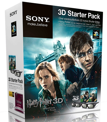 Knaller für Sony TVs - 3D-Starterset mit 2 Brillen und Harry Potter 7.1. + 7.2. [3D] für 56€ (Update 2)