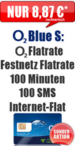Sonder-Aktion O2 Blue S Handytarif