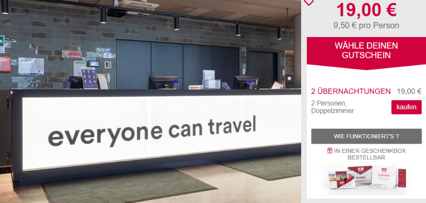a&amp;o Hotelgutschein: 2 Übernachtungen für 9,50€ pro Person 🏨🧳 in 5 Städten (z.B. Hamburg, Graz)