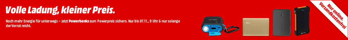 Powerbankaktion bei Media Markt - z.B. Xtorm Evoke 10000 mAh (AM121) Solarladegerät für 59€