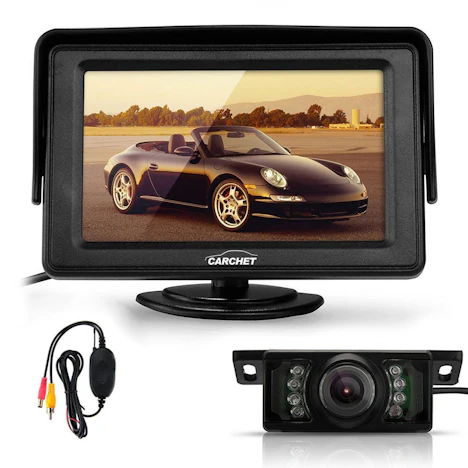 17,99€ für 120°IR Rückfahrkamera, 4,3" TFT LCD Monitor+Wireless Sender Empfänger
