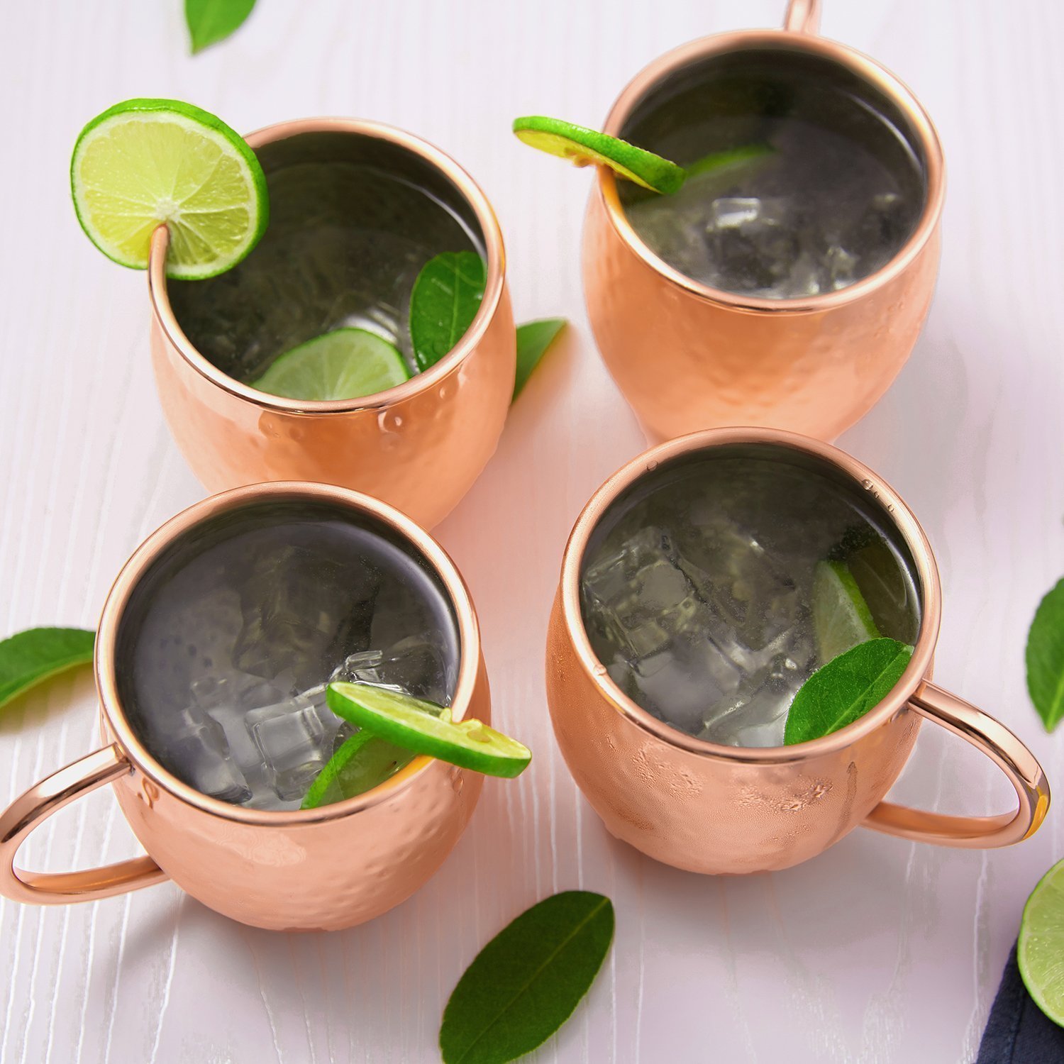 Moscow Mule Becher, Kupferbecher Tassen Set 4er für 23.99€