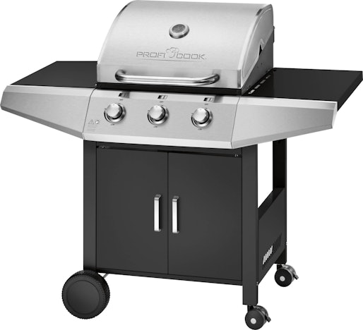 ProfiCook PC-GG 1057 für 118€ - Edelstahl Gasgrill mit 3 Brennern und 64x44cm Grillfläche