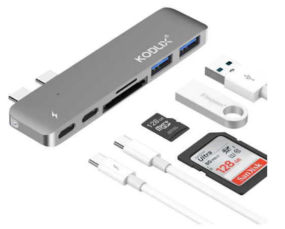 KODLIX USB-C Hub (6 in 1) USB-C Dockingstation 30% Rabatt