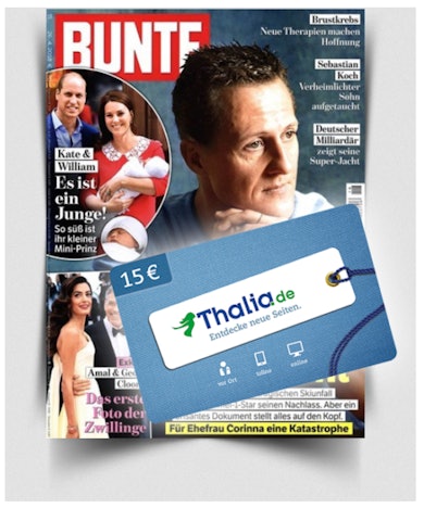 Jahresabo Bunte für 24,80€ - inklusive 15€ Thalia Gutschein