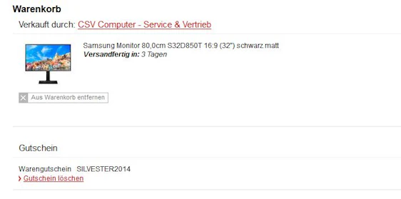 Samsung SyncMaster S32D850T für 439€ - 32 Zoll Monitor mit 2560x1440 Pixel, DVI, HDMI, USB 3.0, DisplayPort und 5ms Reaktionszeit