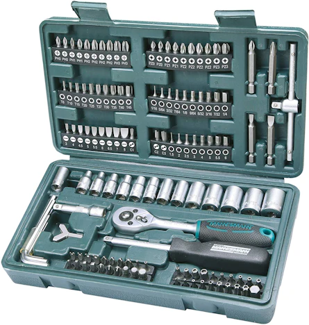 Brüder Mannesmann M29166 Steckschlüssel und Bitsatz, 130-tlg
