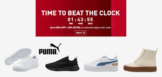 Schnell! ⚡ Puma "Beat the Clock" - Je früher, desto mehr Rabatt – z.B.: Laufschuh Retaliate 3 für 32€
