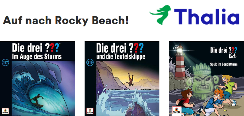 Die Drei ??? Hörbücher reduziert bei Thalia - z.B.: Die drei ??? und die Teufelsklippe für 5€