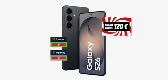 Eff. nur 1,36€/Tarif 🚀 Samsung Galaxy S26 & Doppelkarte (20GB + 10GB Telekom-Flat) 📱