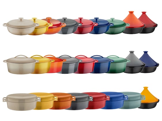 GSW gusseiserner Schmortopf für 25€ 🧑🍳 emailliert, mit 30cm Durchmesser + Bräter, 2-in-1-Bräter & Tajine im Angebot