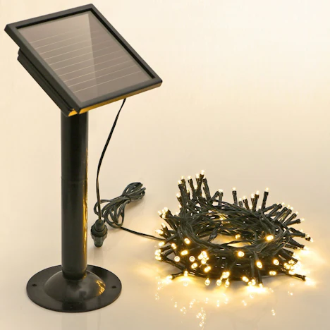 2M 100er LEDs Solar Lichterkette mit Timer, Akku Enthalten, IP55 Wasserfest, Warmweiß