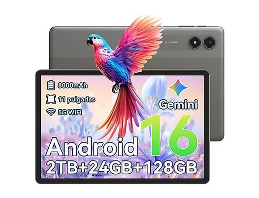 TABWEE T50 Android 16, Tablet, 128 GB, 11 Zoll, Grau