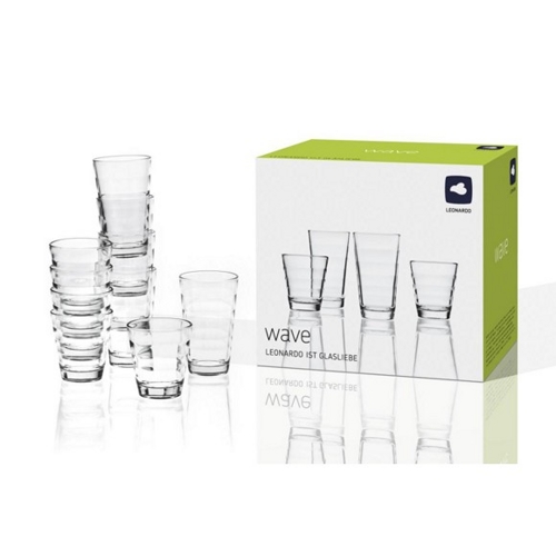 12 tlg. Gläser Set "Wave" von Leonardo für 12€