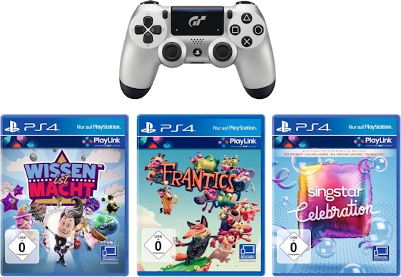 PS4 Controller Limited Edition GT Sport PlayStation 4, inkl. Frantics + SingStar Celebration + Wissen ist Macht für 38,95 EUR inkl. Versand