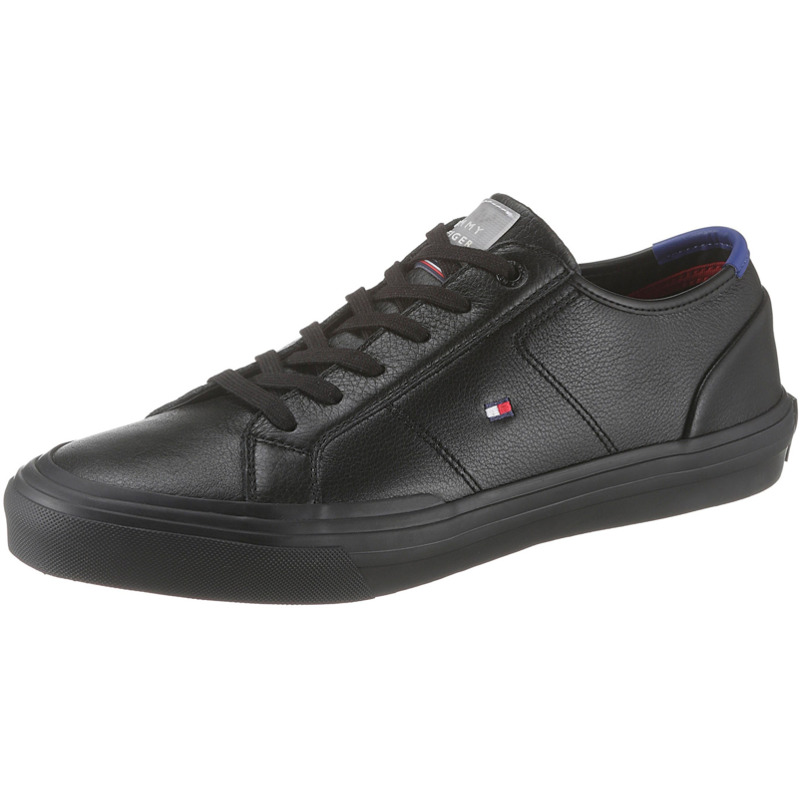 Tommy Hilfiger TH Core Signature Leather Trainers black/black mit 21% Rabatt