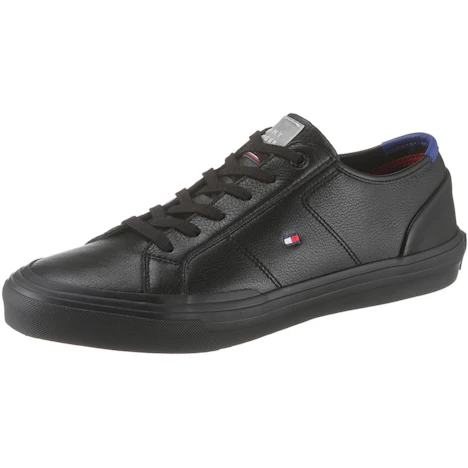 Tommy Hilfiger TH Core Signature Leather Trainers black/black mit 21% Rabatt