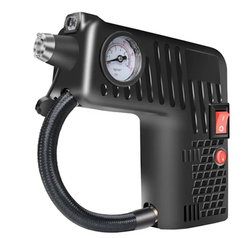 12V Tragbares Reifenfüll-Messgerät mit Sicherheitshammer&Flashlight