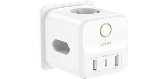 Oraimo Steckdosenwürfel für 15€ - 6-in-1 Steckdosen mit Schalter & 20W USB-C (Prime)