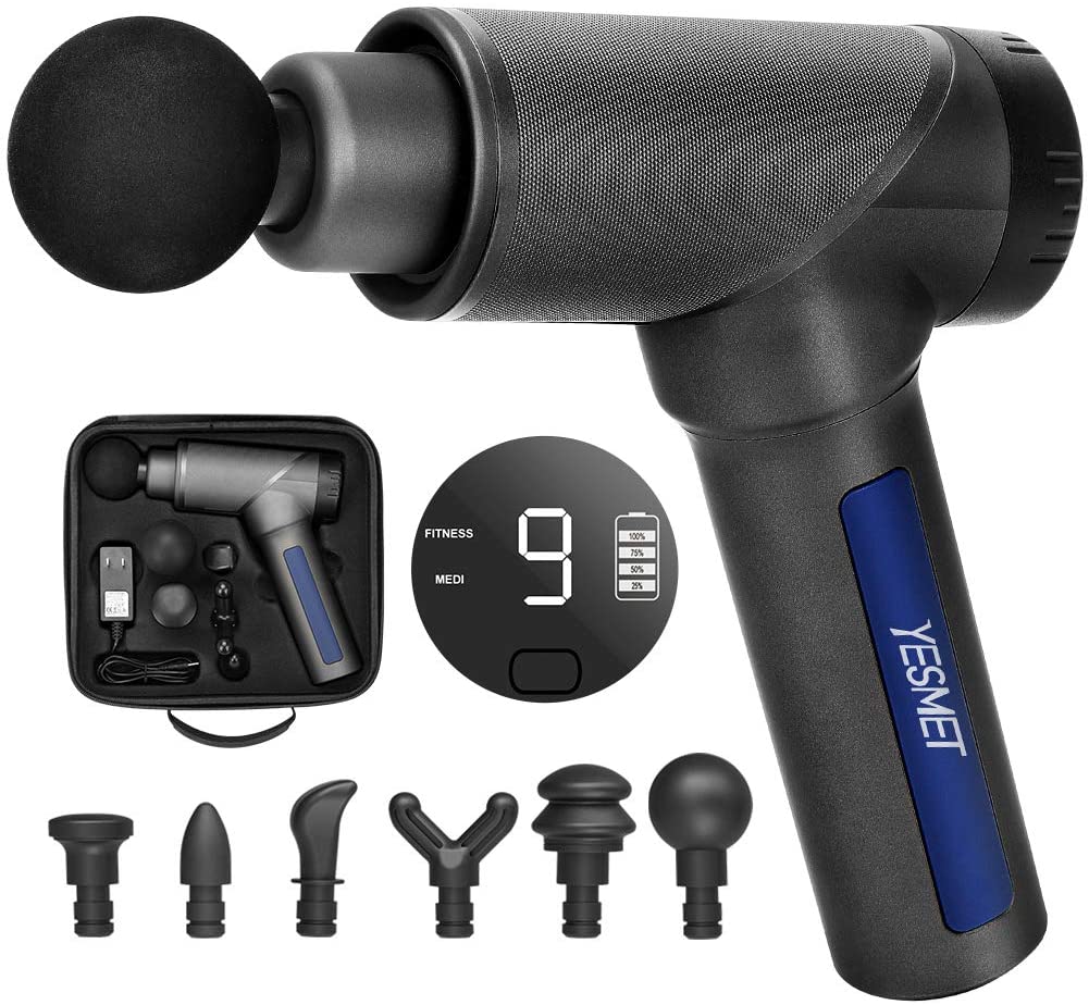 YESMET Massagepistole mit 6 Massageköpfen für 64,99€ (statt 100€)