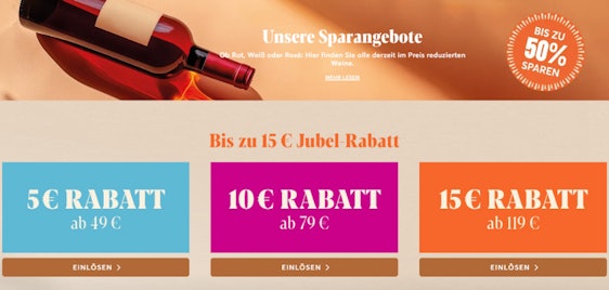 Vinos Gutschein: Bis zu 15€ Rabatt auf spanische Weine