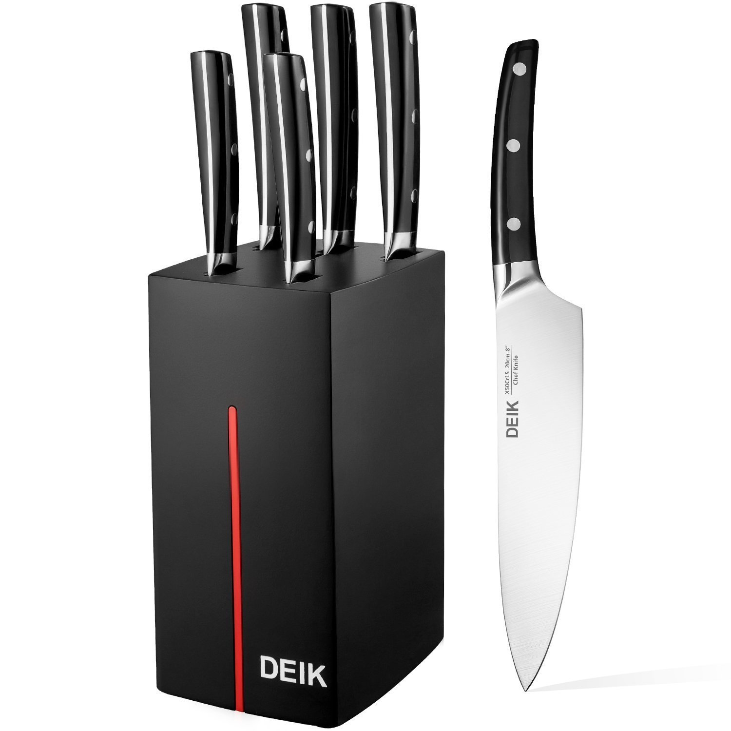 Deik Profi Messerblock Messer Set 6-tlg mit Holzblock für 39,99€ (Preisvergleich: 69,98€)