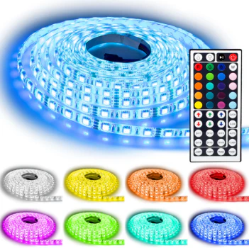 Ninetec 5m LED Strip RGB mit Fernbedienung für 20€ - 60 LEDs pro Meter und wasserdicht IP65