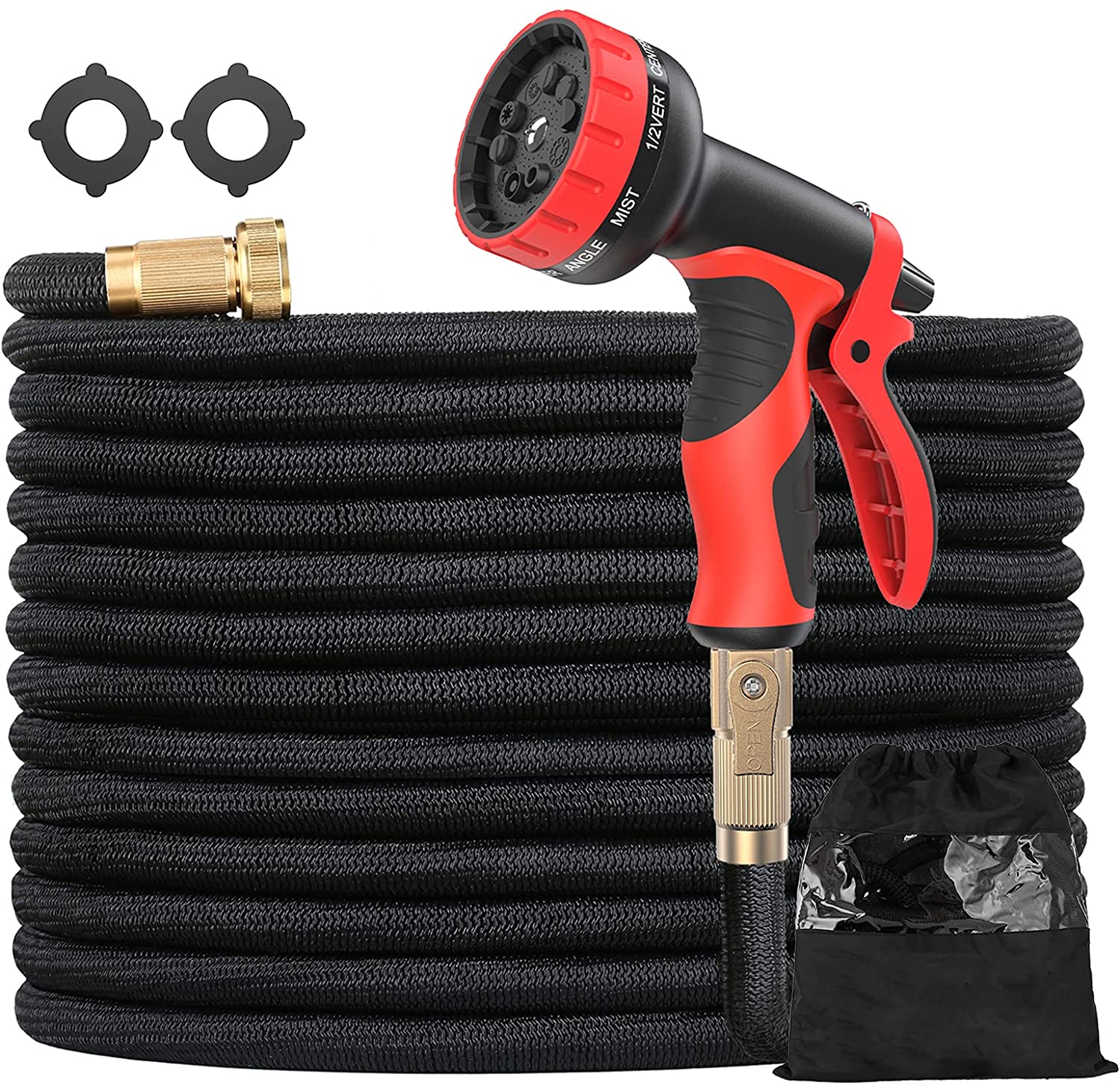 (Amazon-Gutschein "I4PAI9VY" ) - 50% Flexibler Gartenschlauch, Wasserschlauch mit 3/4 Zoll &amp; 1/2 Zoll