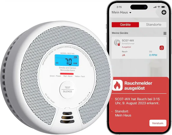 X-Sense WLAN-Rauch- und Kohlenmonoxidmelder mit App