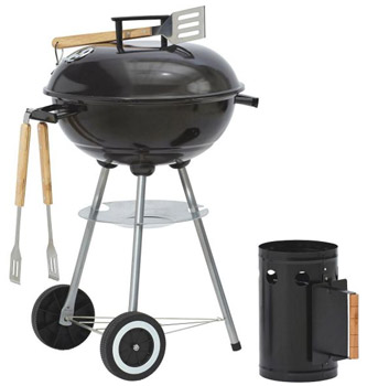 Homeware Holzkohlegrill für 24€ - günstiger Kugelgrill mit Anzündkamin und Grillbesteck