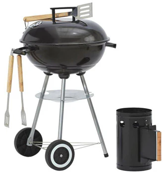Homeware Holzkohlegrill für 24€ - günstiger Kugelgrill mit Anzündkamin und Grillbesteck
