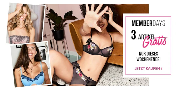 Memberdays bei Hunkemöller: Jedes 3. Teil gratis - nur dieses Wochenende