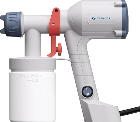 Tilswall 600ml Farbsprühsystem – 2 Düsen, 3 Sprühmuster, ultraleicht für Wände & Möbel (Weiß)