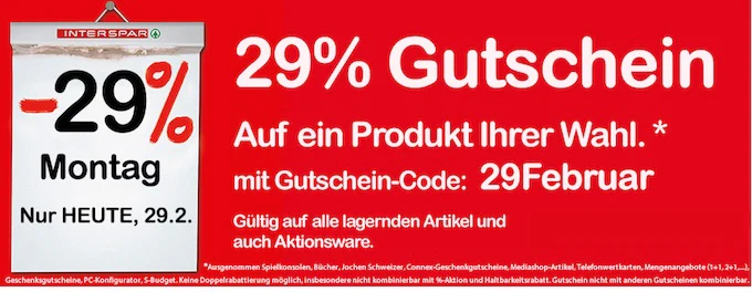 Rabatt bei Interspar