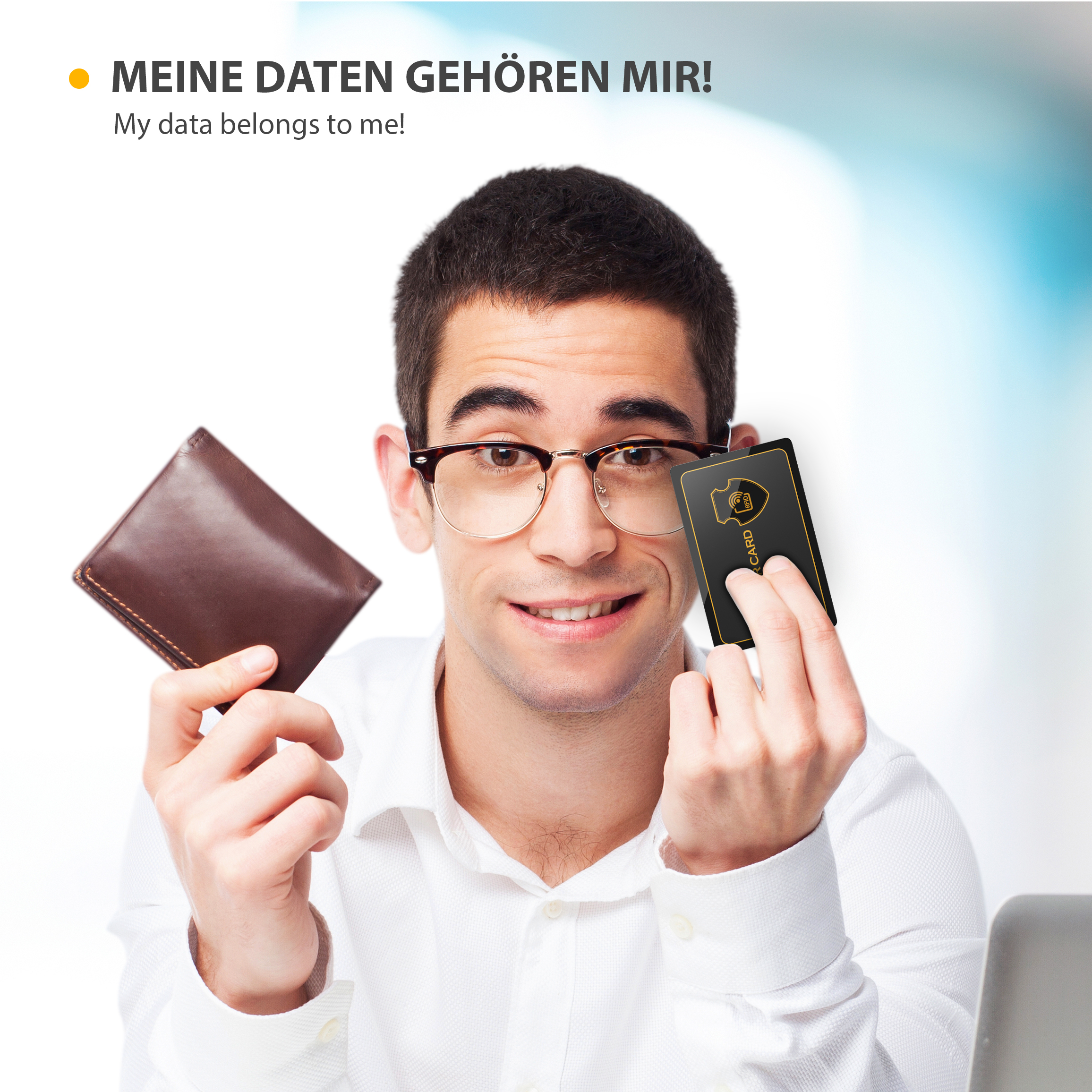 RFID Blocker Karte mit LED - Schutz für die gesamte Geldbörse - Schützt eure Daten