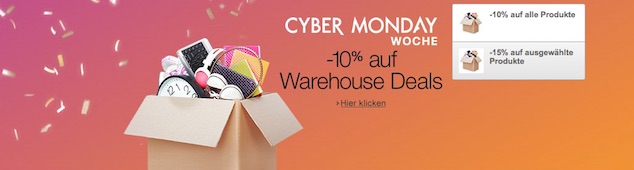 Amazon Warehousedeals mit 10% Rabatt zusätzlich - ausgewählte Produkte sogar 15% rabattiert
