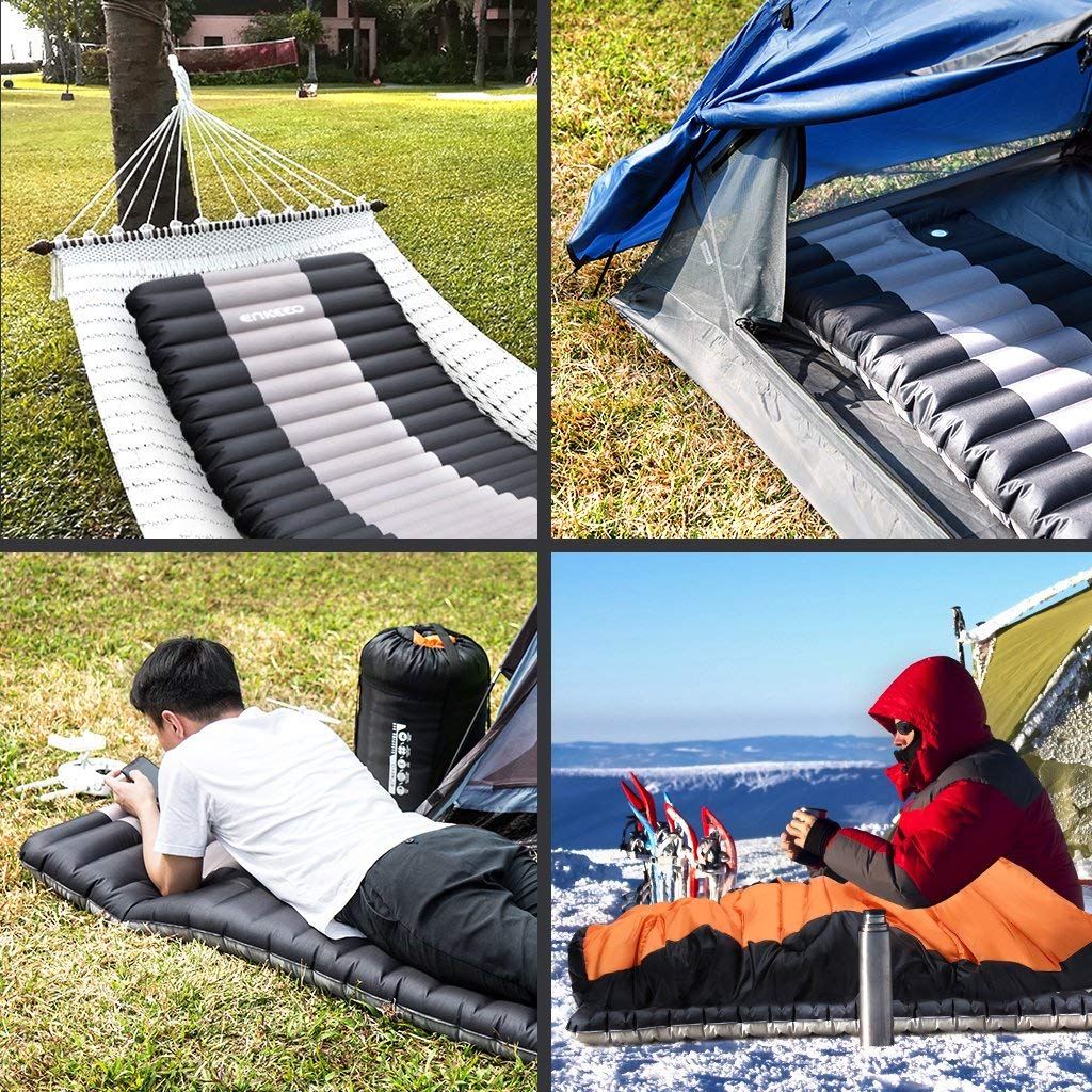 12cm Dick Ultraleichte Isomatte Aufblasbare Matratzen 200 * 64cm, bis zu 150kg Kapazität