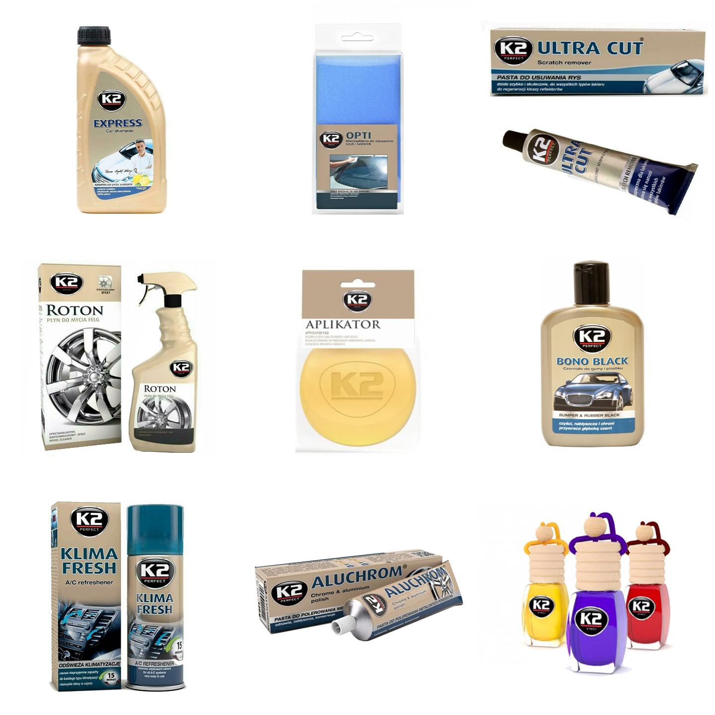 K2 Autopflege Set (9-teilig); Autoreinigungs- und Pflegeset; Geschenkbox für Vatertag