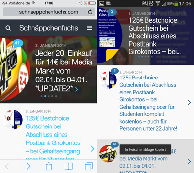 Neues mobiles Layout für Schnäppchenfuchs.com - Wie gefällts euch?
