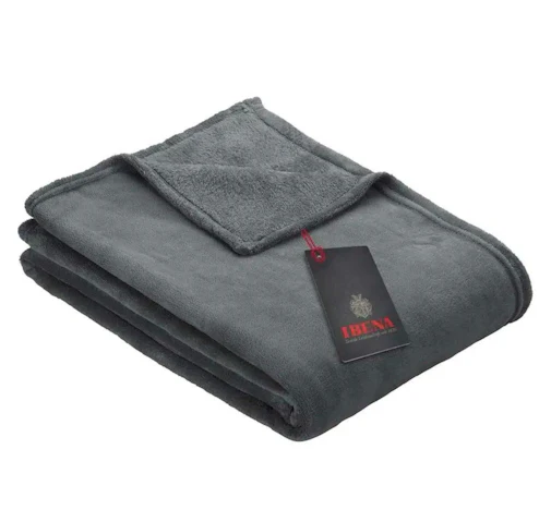 Ibena Kuscheldecke Olbia 150x200 cm - flauschig, warm in dunkelgrau für 9,29€(statt 29,99€)